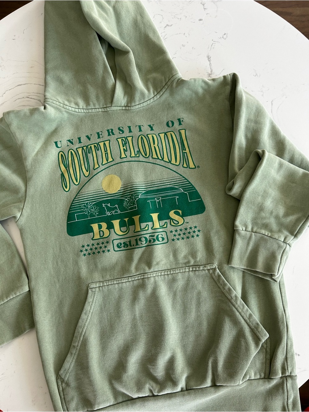 uscape University of South Florida USF Bulls Hoodie XS Sage Green Graphic